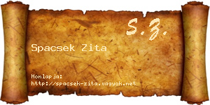 Spacsek Zita névjegykártya