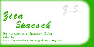 zita spacsek business card